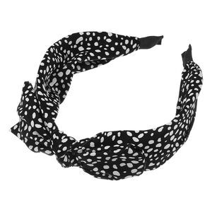 Leopard Spot Wide Bow Knotted Headbands Fashion Hair Hoop Black